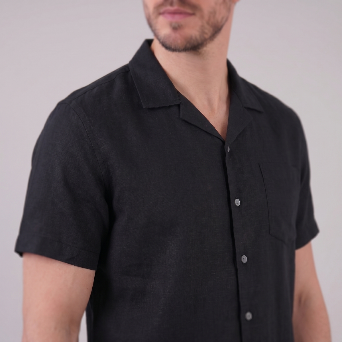 Men's Camp Collar Shirt Short-Sleeve Button-Up Cuban Collar Casual Holiday Beach Smart-Casual Everyday Rocco