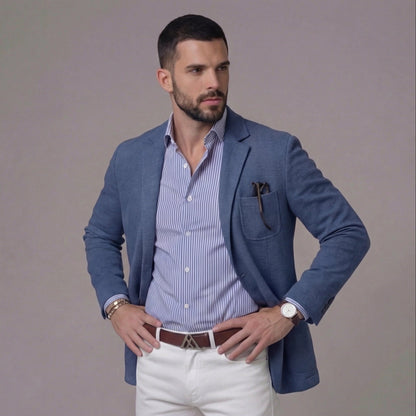 Men's Casual Blazer Single-Breasted Slim Fit Tailored Smart-Casual Office Business Formal Everyday Modern Lincoln