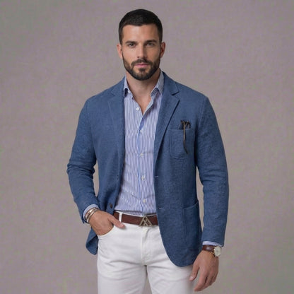 Men's Casual Blazer Single-Breasted Slim Fit Tailored Smart-Casual Office Business Formal Everyday Modern Lincoln