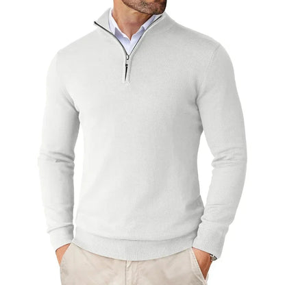 Men's Half-Zip Sweater Knitted Ribbed Pullover Casual Smart-Casual Layering Everyday Warm Versatile Comfort Halvor