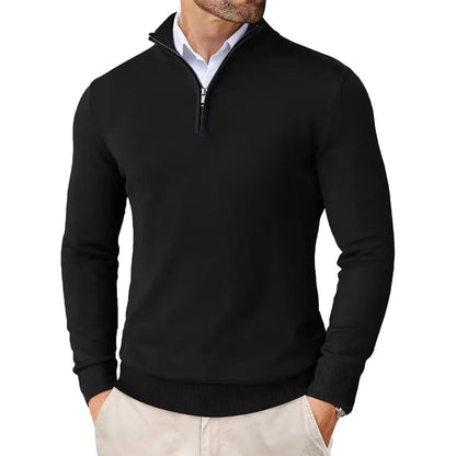 Men's Half-Zip Sweater Knitted Ribbed Pullover Casual Smart-Casual Layering Everyday Warm Versatile Comfort Halvor