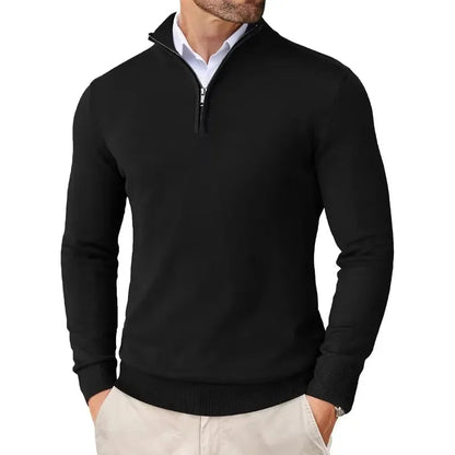 Men's Half-Zip Sweater Knitted Ribbed Pullover Casual Smart-Casual Layering Everyday Warm Versatile Comfort Halvor