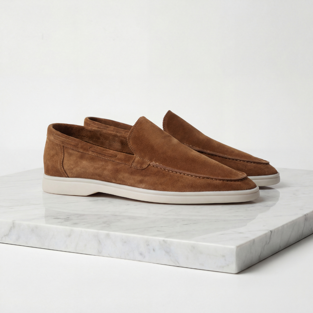 Men's Suede Loafers Slip-On Classic Round Toe Moccasin Smart-Casual Office Everyday Casual Formal Alistair