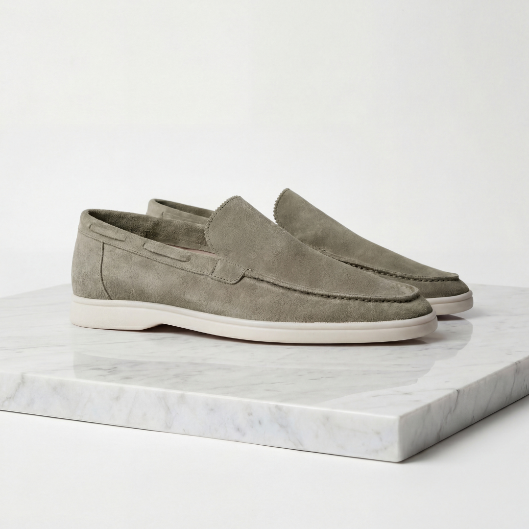 Men's Suede Loafers Slip-On Classic Round Toe Moccasin Smart-Casual Office Everyday Casual Formal Alistair