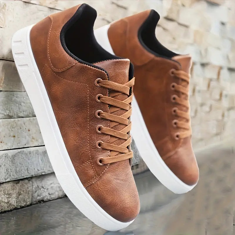 Men's Casual Sneakers Low-Top Lace-Up Trainers Everyday Walking Sport Comfort Versatile Streetwear Trendy