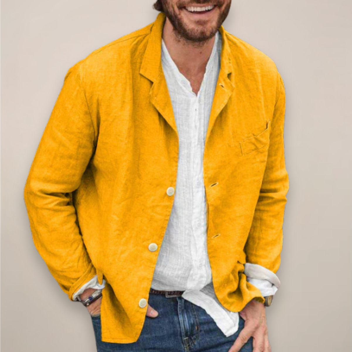 Men's Casual Blazer Single-Breasted Slim Fit Tailored Smart-Casual Office Business Formal Everyday Modern Percival