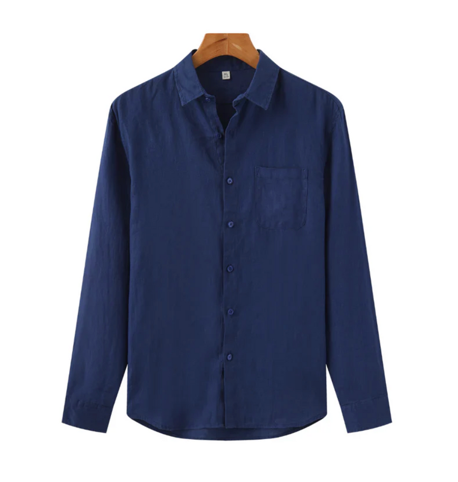 Men's Casual Shirt Long-Sleeve Button-Up Collared Smart-Casual Office Everyday Relaxed Fit Versatile Timeless Corley