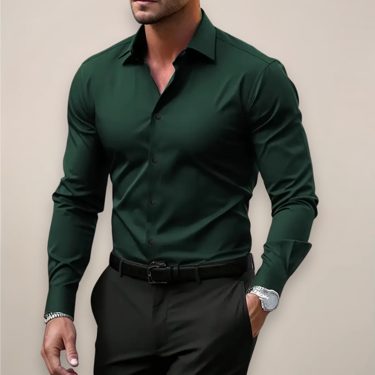 Men's Casual Shirt Slim Fit Button-Up Collared Smart-Casual Office Holiday Everyday Spring Relaxed Versatile