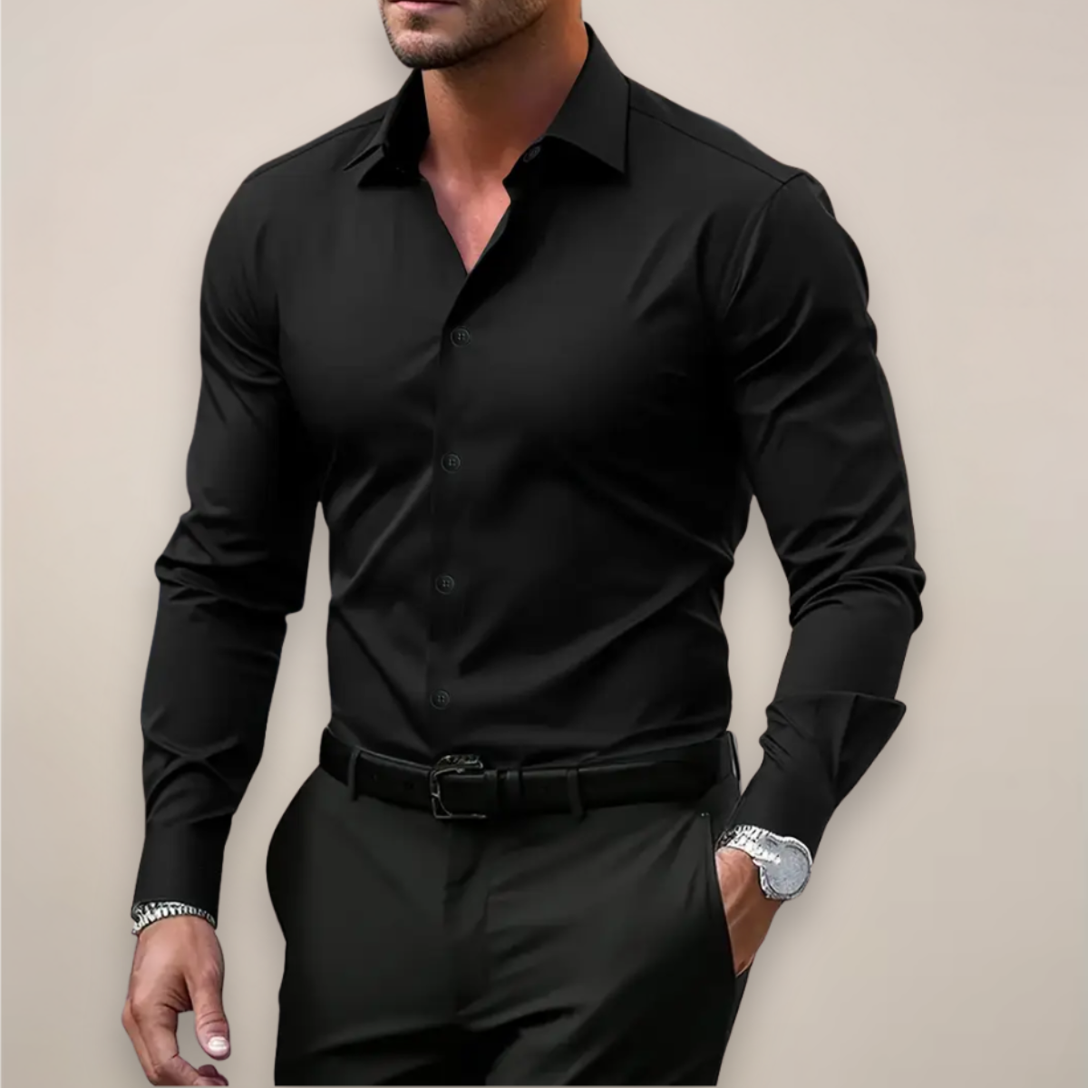 Men's Casual Shirt Slim Fit Button-Up Collared Smart-Casual Office Holiday Everyday Spring Relaxed Versatile