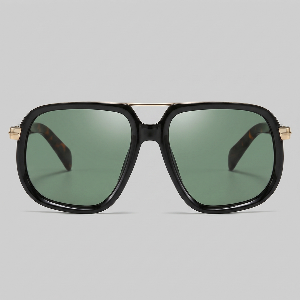 Men's Square Sunglasses Double-Bridge Metal Frame Tinted Lens Trendy Retro Fashion Casual Beach Holiday Everyday
