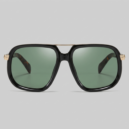 Men's Square Sunglasses Double-Bridge Metal Frame Tinted Lens Trendy Retro Fashion Casual Beach Holiday Everyday
