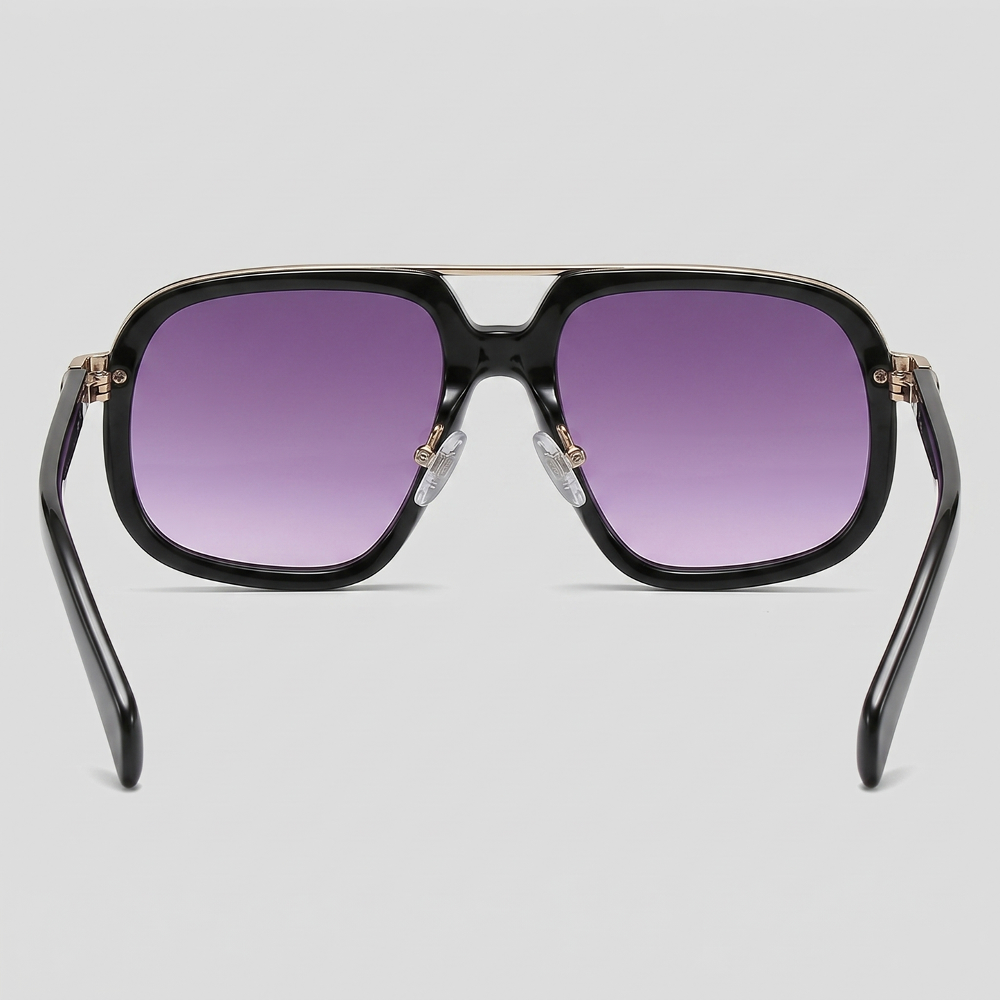 Men's Square Sunglasses Double-Bridge Metal Frame Tinted Lens Trendy Retro Fashion Casual Beach Holiday Everyday