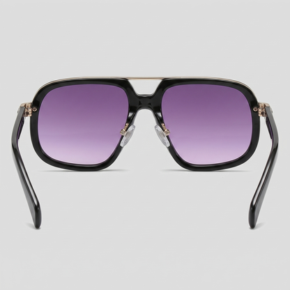 Men's Square Sunglasses Double-Bridge Metal Frame Tinted Lens Trendy Retro Fashion Casual Beach Holiday Everyday