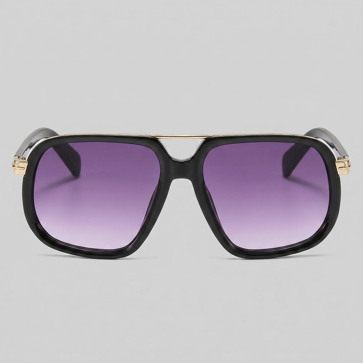 Men's Square Sunglasses Double-Bridge Metal Frame Tinted Lens Trendy Retro Fashion Casual Beach Holiday Everyday