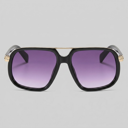 Men's Square Sunglasses Double-Bridge Metal Frame Tinted Lens Trendy Retro Fashion Casual Beach Holiday Everyday