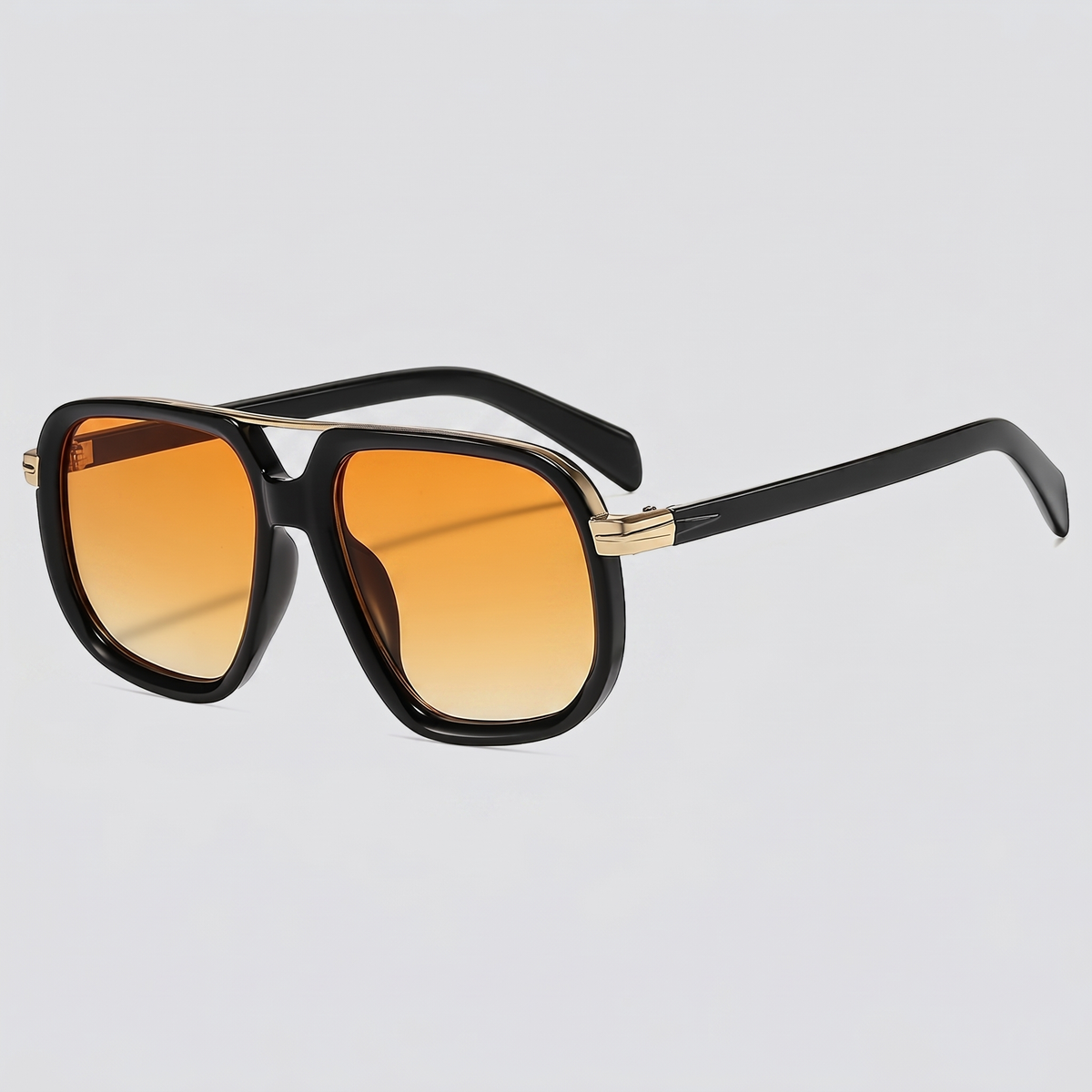 Men's Square Sunglasses Double-Bridge Metal Frame Tinted Lens Trendy Retro Fashion Casual Beach Holiday Everyday