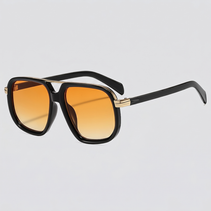 Men's Square Sunglasses Double-Bridge Metal Frame Tinted Lens Trendy Retro Fashion Casual Beach Holiday Everyday