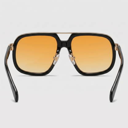 Men's Square Sunglasses Double-Bridge Metal Frame Tinted Lens Trendy Retro Fashion Casual Beach Holiday Everyday
