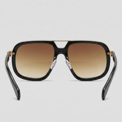 Men's Square Sunglasses Double-Bridge Metal Frame Tinted Lens Trendy Retro Fashion Casual Beach Holiday Everyday