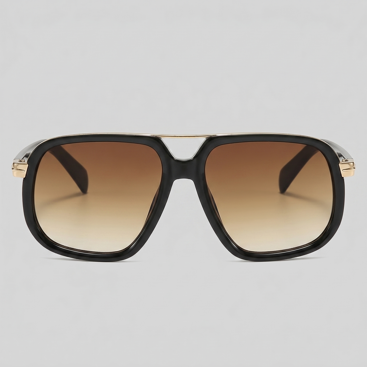 Men's Square Sunglasses Double-Bridge Metal Frame Tinted Lens Trendy Retro Fashion Casual Beach Holiday Everyday