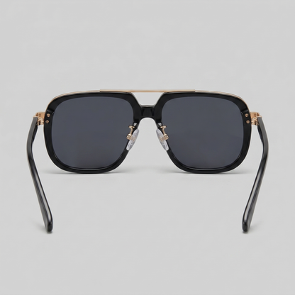 Men's Square Sunglasses Double-Bridge Metal Frame Tinted Lens Trendy Retro Fashion Casual Beach Holiday Everyday