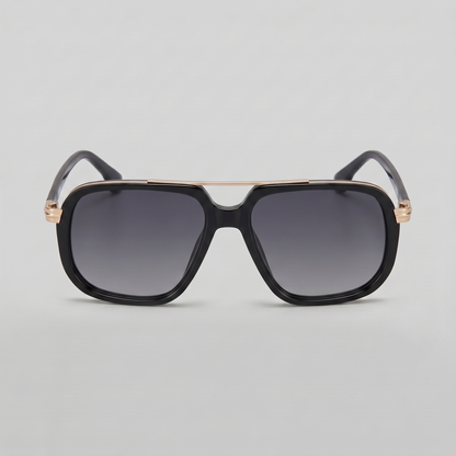 Men's Square Sunglasses Double-Bridge Metal Frame Tinted Lens Trendy Retro Fashion Casual Beach Holiday Everyday