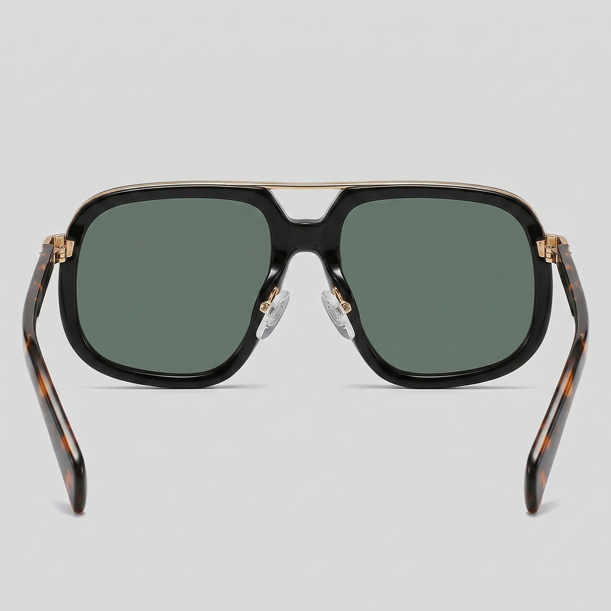 Men's Square Sunglasses Double-Bridge Metal Frame Tinted Lens Trendy Retro Fashion Casual Beach Holiday Everyday