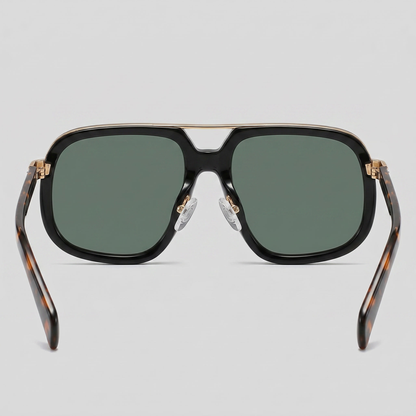Men's Square Sunglasses Double-Bridge Metal Frame Tinted Lens Trendy Retro Fashion Casual Beach Holiday Everyday