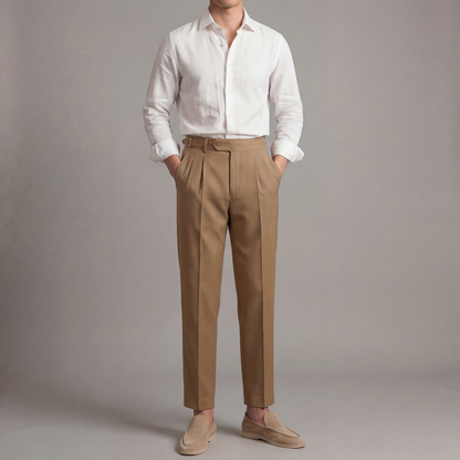 Men's Tailored Fit Trousers Smart-Casual Classic Style Versatile Everyday Wear
