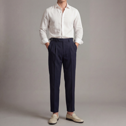 Men's Tailored Fit Trousers Smart-Casual Classic Style Versatile Everyday Wear