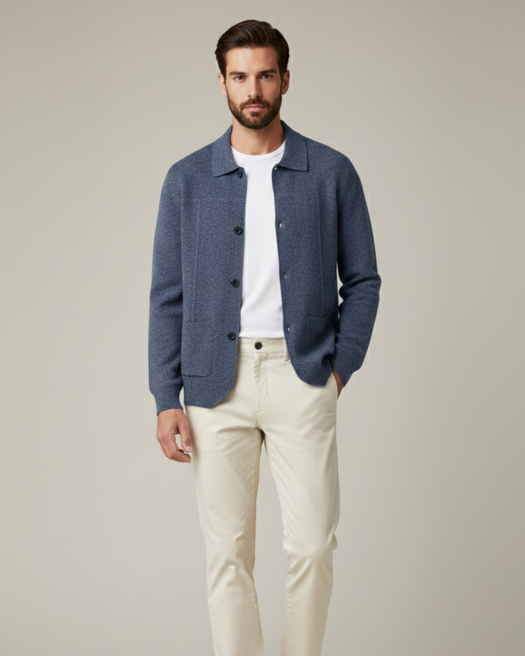 Men's Overshirt Button-Up Shacket Classic Relaxed Fit Casual Layering Everyday Smart-Casual Vintage Versatile Colwyn