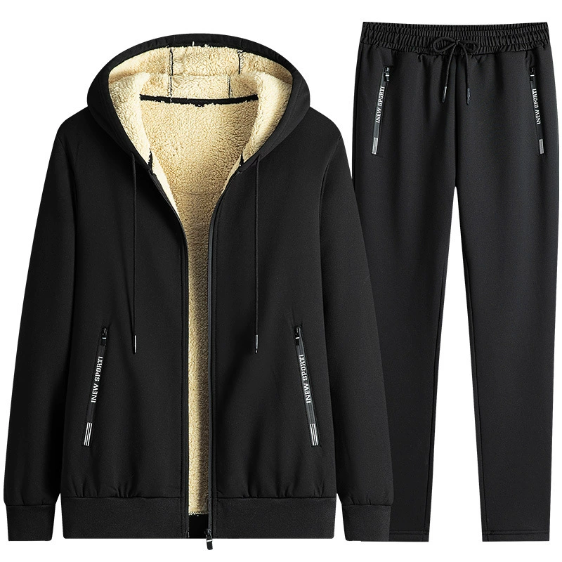 Men's Tracksuit Full-Zip Fleece Lined Relaxed Fit Casual Activewear