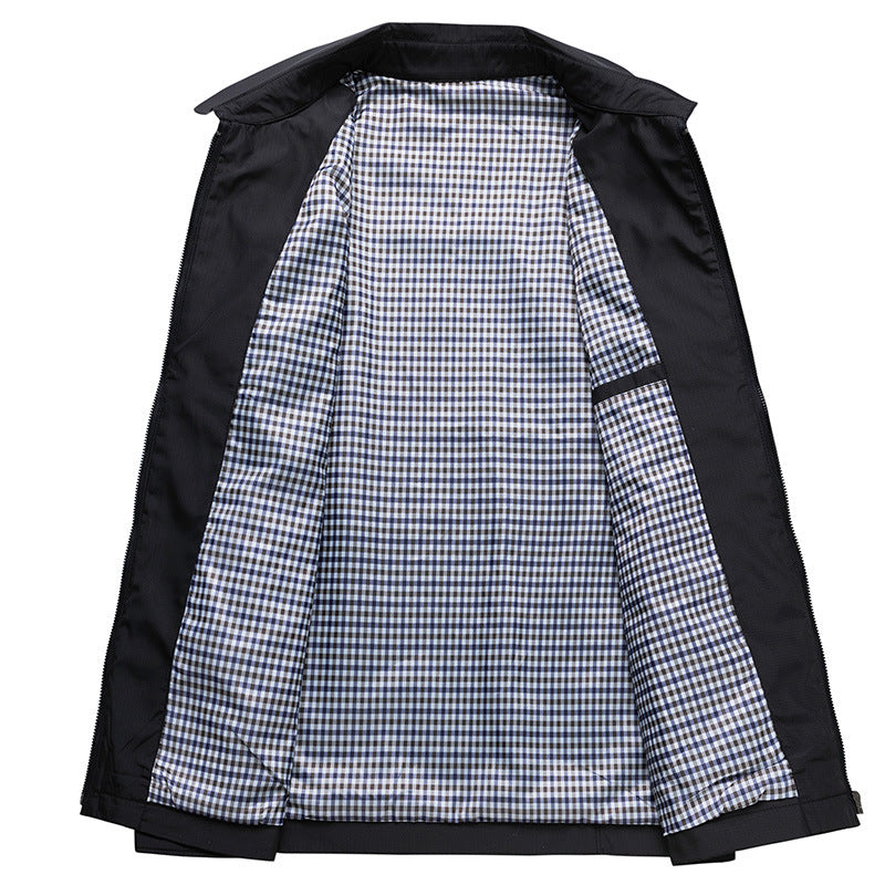 Men's Windbreaker Jacket Windproof Full-Zip Hooded Checked Lining Casual Layering Everyday Outdoor Lightweight Winton