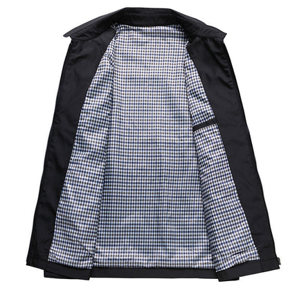 Men's Windbreaker Jacket Windproof Full-Zip Hooded Checked Lining Casual Layering Everyday Outdoor Lightweight Winton