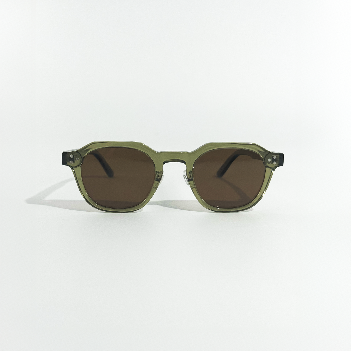 Men's Olive Sunglasses Panto Frame Brown Lens Retro Fashion Casual Beach Holiday Everyday Driving Cassian