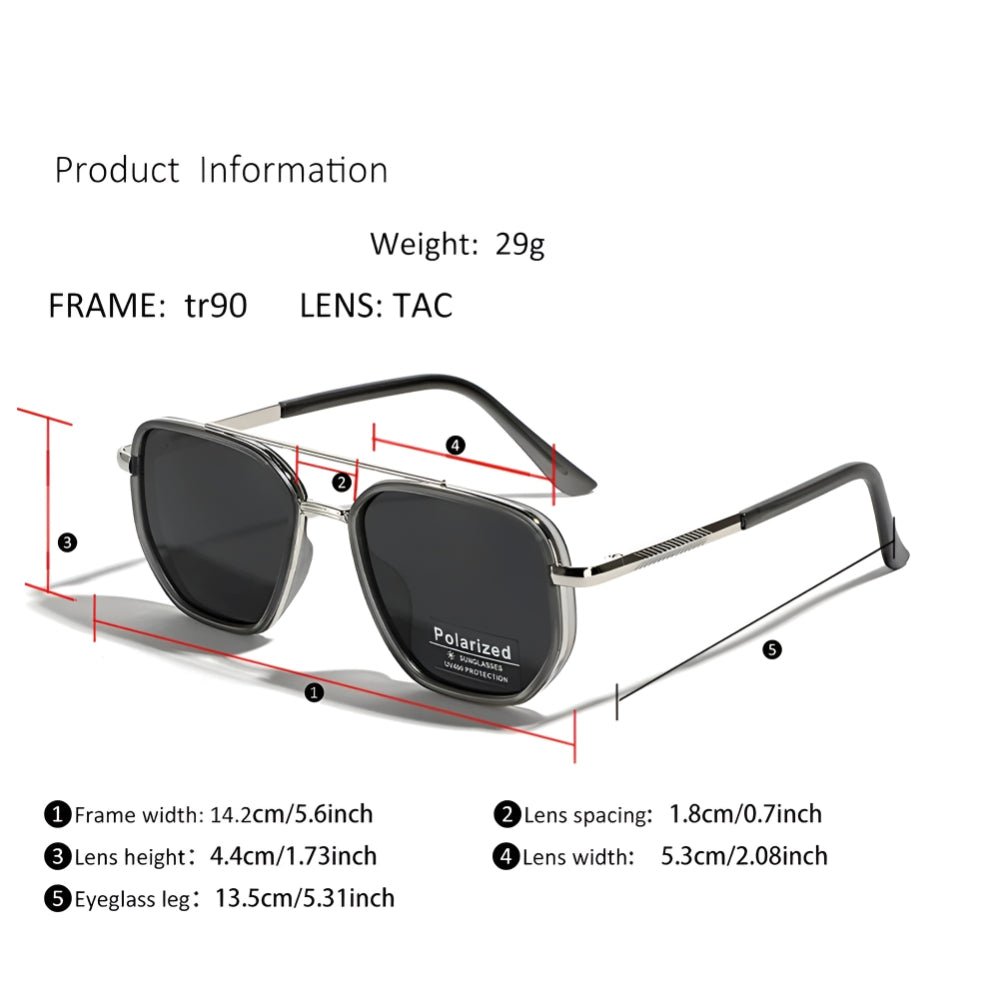Men's Retro Square Sunglasses Tinted Lens Full-Rim Fashion Casual Beach Holiday Everyday Driving Vintage Delano