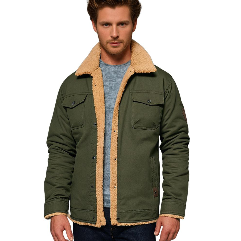 Men's Winter Jacket Sherpa-Lined Warm Layered Casual Outdoor Style