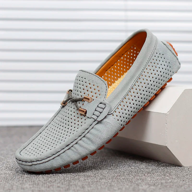 Men's Slip-On Loafers Classic Round Toe Moccasin Smart-Casual Office Everyday Leather Look Formal Sterling