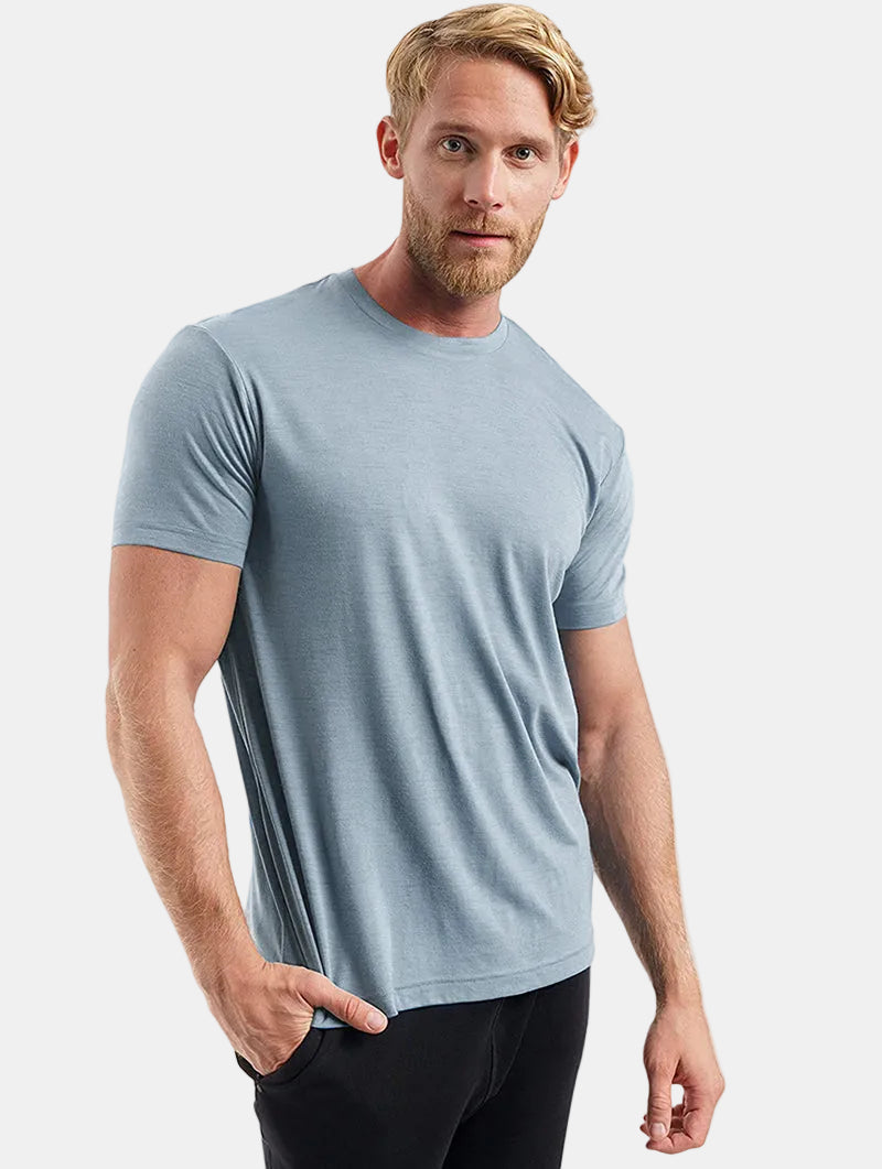 Men's Base Layer T-Shirt Quick-Dry Knit Slim Fit Crew Neck Casual Gym Sport Training Everyday Zander