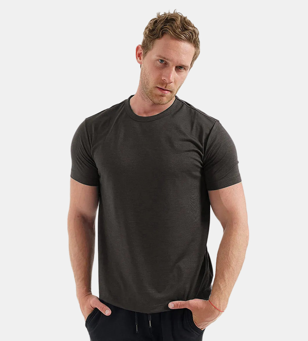 Men's Base Layer T-Shirt Quick-Dry Knit Slim Fit Crew Neck Casual Gym Sport Training Everyday Zander