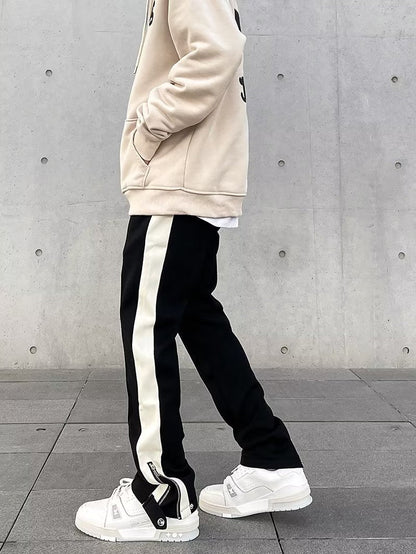 Men's Joggers Side-Stripe Drawstring Elastic Cuff Tapered Casual Sport Streetwear Loungewear Ezra