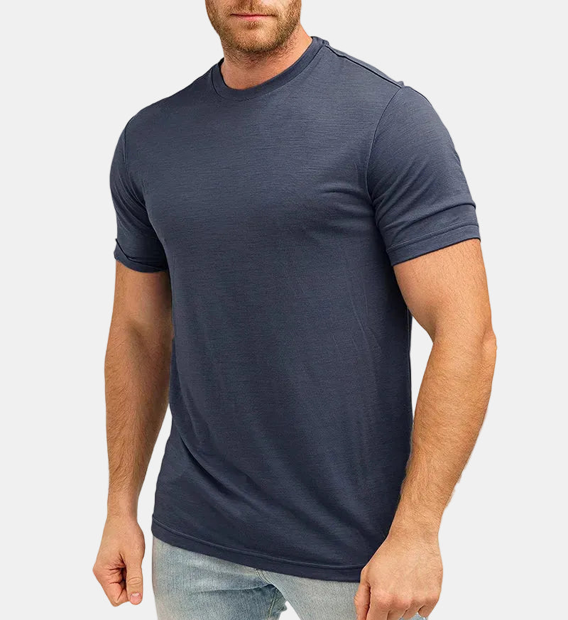 Men's Base Layer T-Shirt Quick-Dry Knit Slim Fit Crew Neck Casual Gym Sport Training Everyday Zander