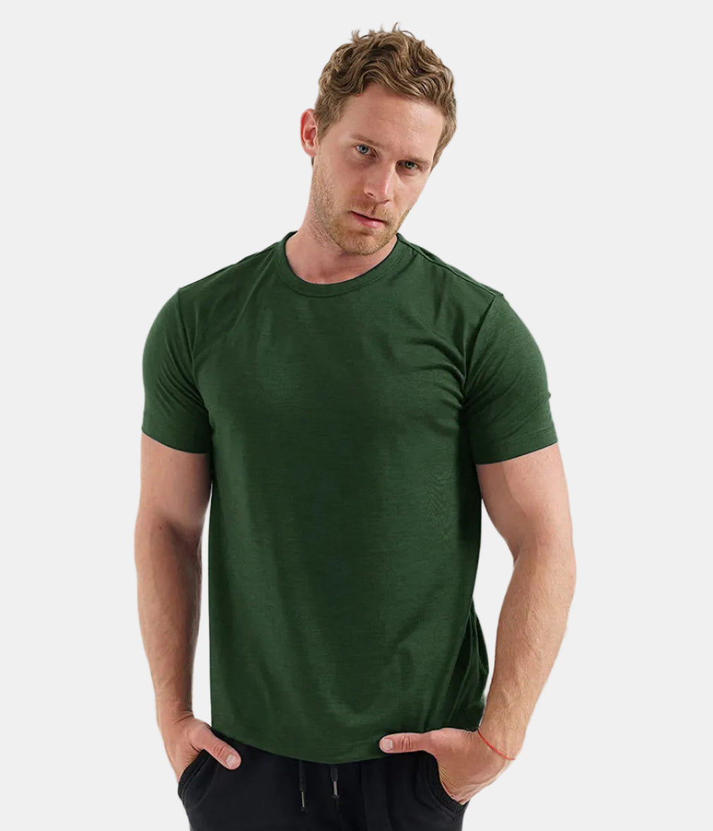 Men's Base Layer T-Shirt Quick-Dry Knit Slim Fit Crew Neck Casual Gym Sport Training Everyday Zander