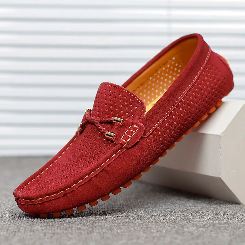 Men's Slip-On Loafers Classic Round Toe Moccasin Smart-Casual Office Everyday Leather Look Formal Sterling