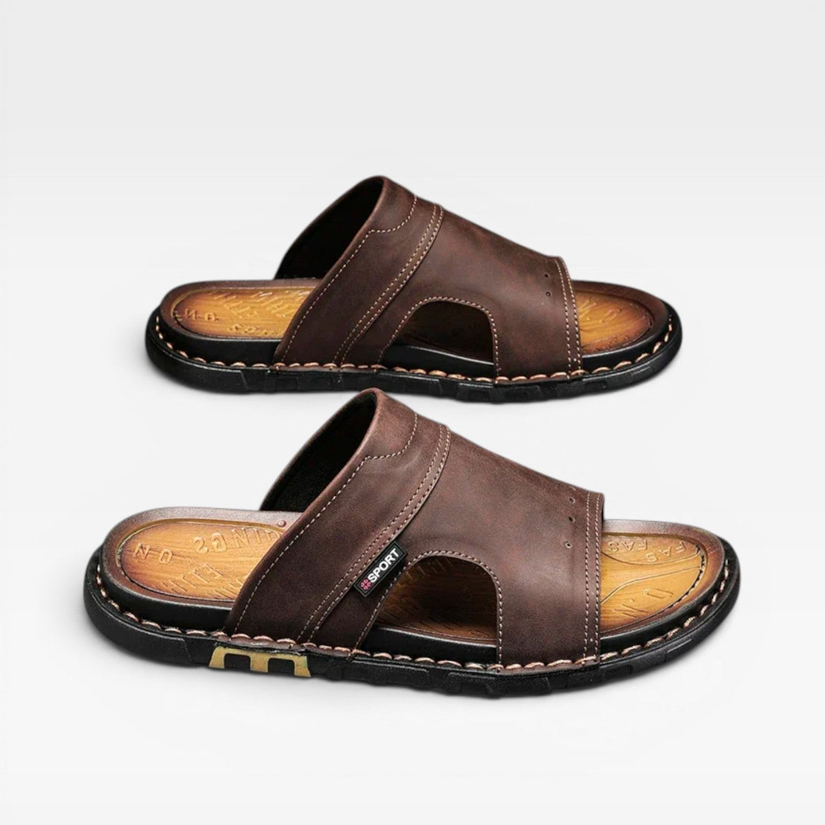 Men's Slide Sandals Open-Toe Slip-On Classic Casual Beach Pool Everyday Holiday Comfort Outdoor Versatile Reeves