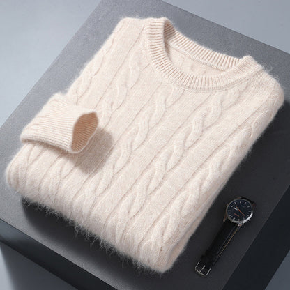 Men's Cable Knit Sweater Regular Fit Long Sleeve Crew Neck Casual Everyday