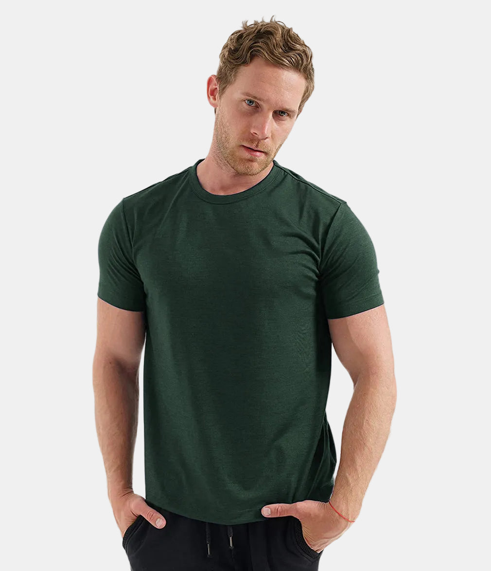 Men's Base Layer T-Shirt Quick-Dry Knit Slim Fit Crew Neck Casual Gym Sport Training Everyday Zander