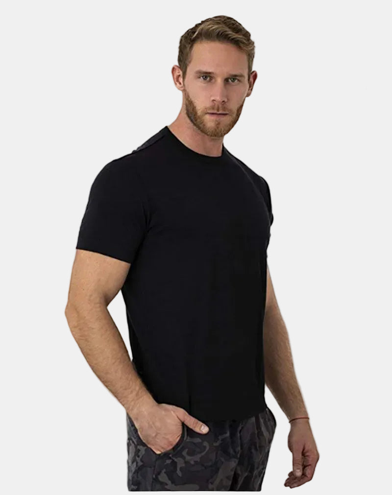 Men's Base Layer T-Shirt Quick-Dry Knit Slim Fit Crew Neck Casual Gym Sport Training Everyday Zander