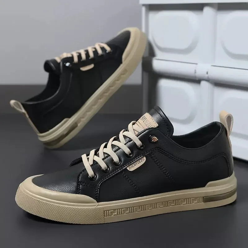 Men's Two-Tone Sneakers Low-Top Lace-Up Trainers Casual Everyday Walking Comfort Streetwear Versatile Ronin