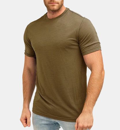 Men's Base Layer T-Shirt Quick-Dry Knit Slim Fit Crew Neck Casual Gym Sport Training Everyday Zander